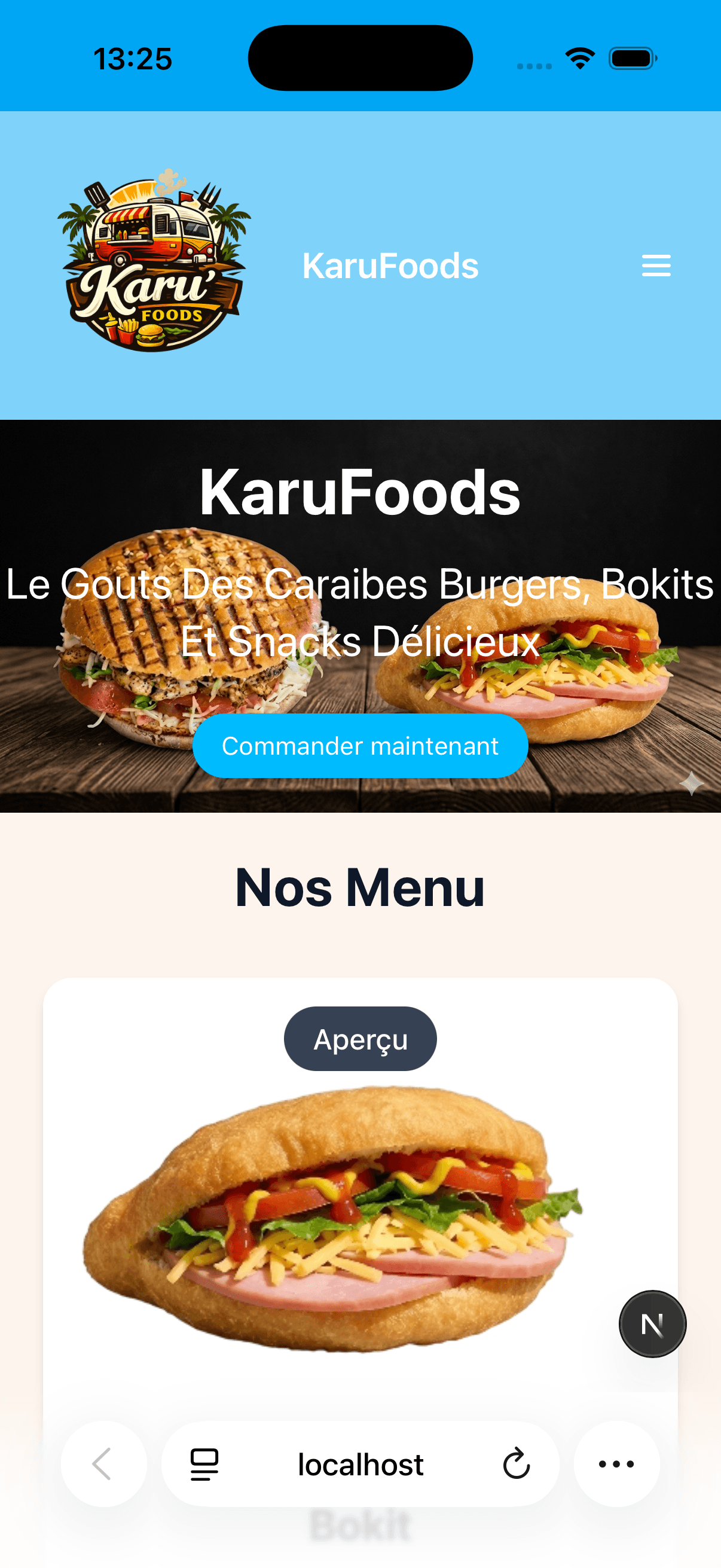 L'accueil sur mobile, là où arrive la majorité du trafic.
